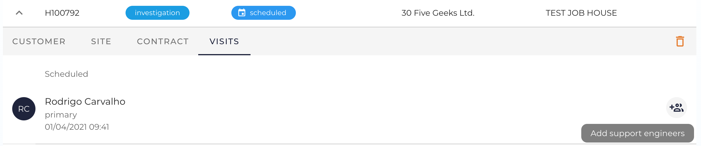 Add support engineer